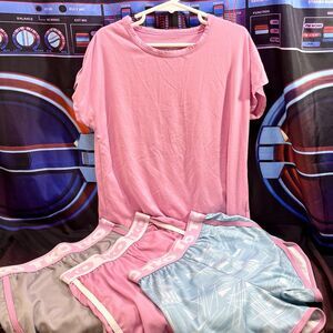 LOT 4-Girls Size 10/12 athletic TKO Whatever It Takes shorts & 32 degrees Shirt